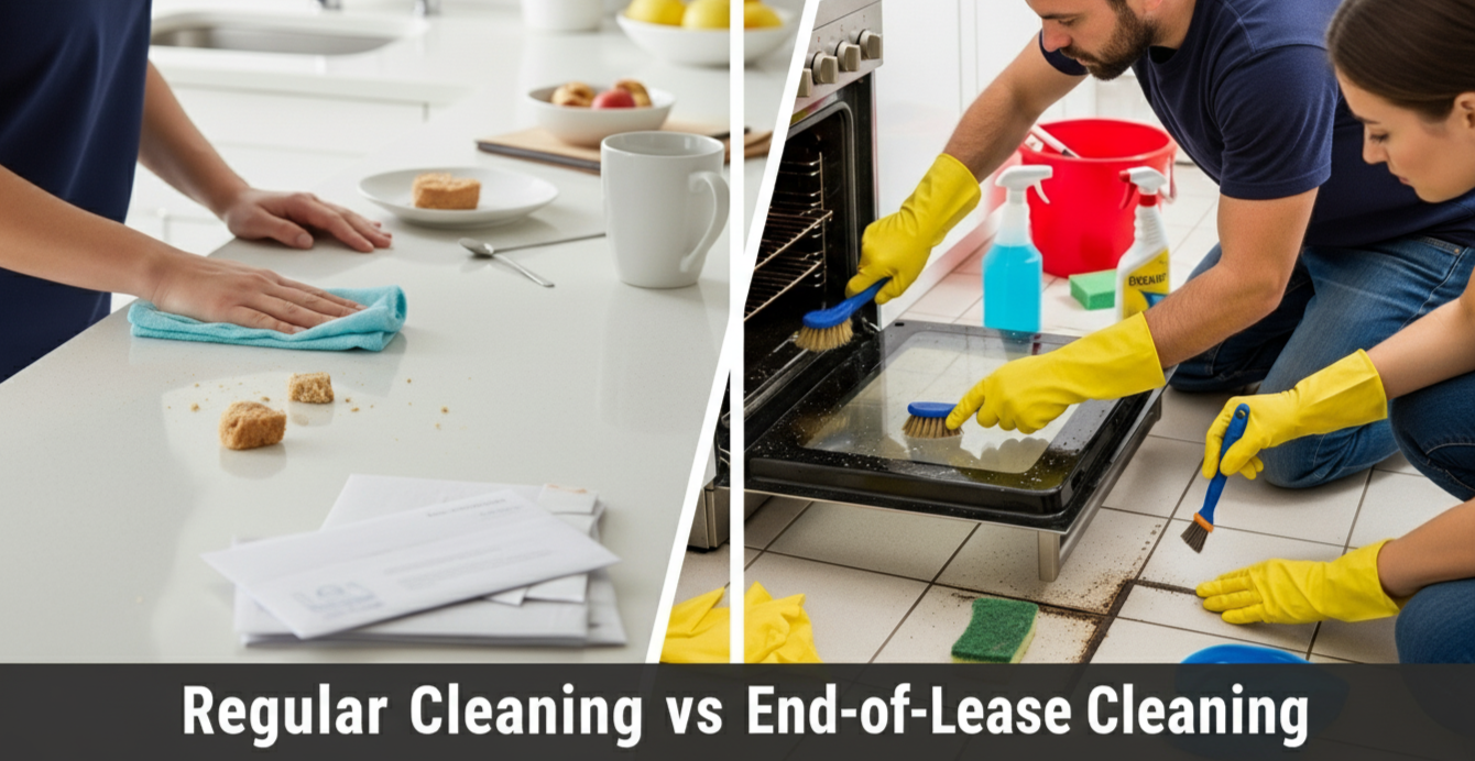 Clean Regular 7 End-of-Lease Cleaning vs Regular Cleaning: 7 Key Differences
