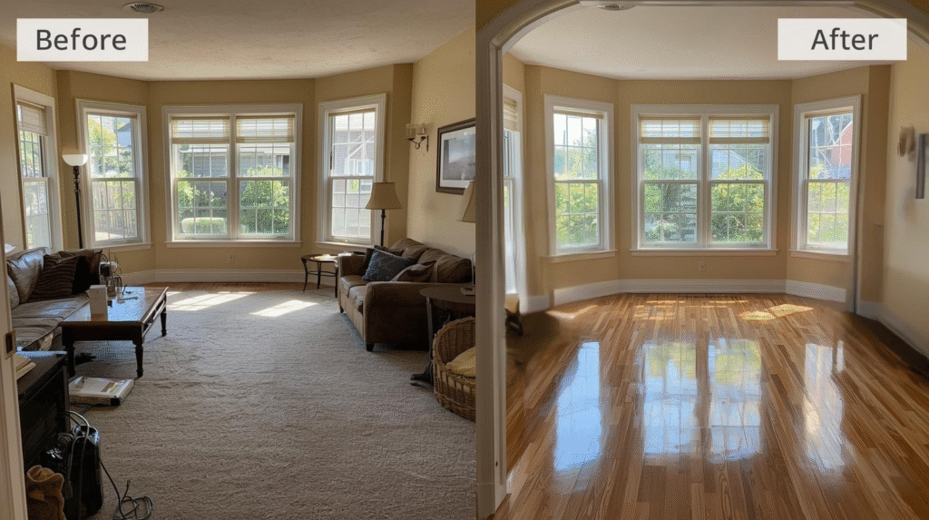 before and after move out cleaning