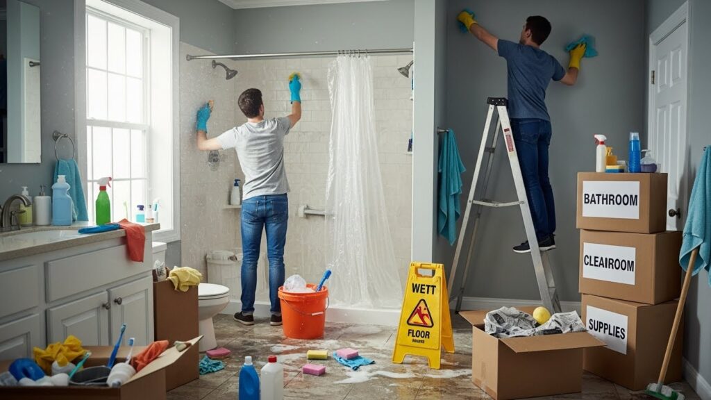 move in cleaning bathroom